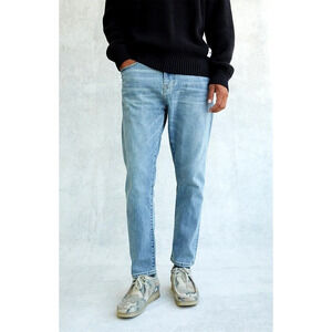 Mens PACSUN Slim Tapered Comfort Stretch Jeans in Medium Indigo Size 31